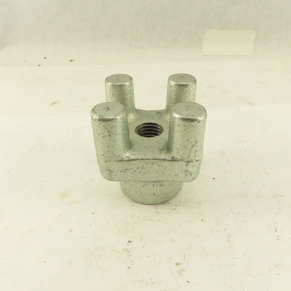 2" Square Cast Iron Zinc Plated Bar Knob 5/8-11 Thread