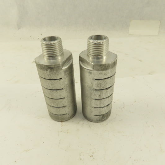 3/8" NPT Thread Aluminum Pneumatic Muffler Noise Exhaust Lot of 2