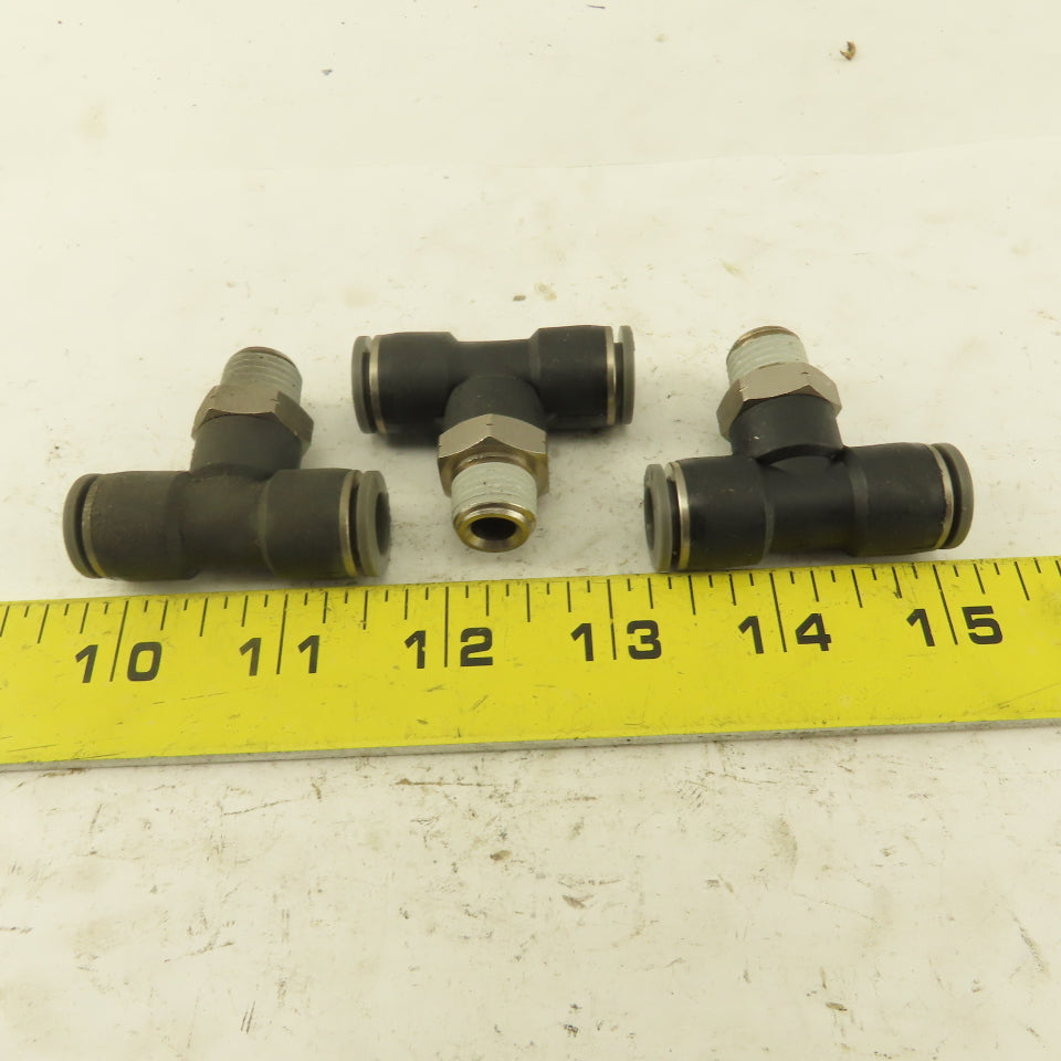 Push to Connect Branch Tee 3/8" Tube x 1/4" NPT Male Lot of 3