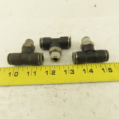 Push to Connect Branch Tee 3/8" Tube x 1/4" NPT Male Lot of 3