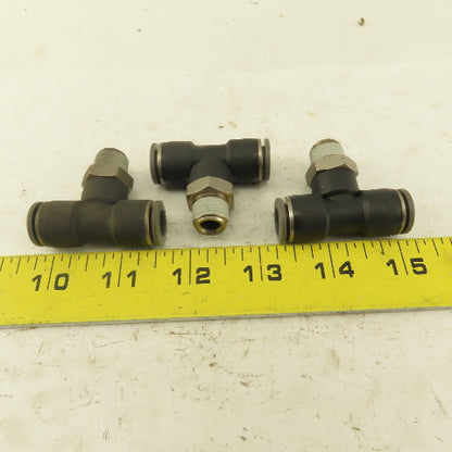 Push to Connect Branch Tee 3/8" Tube x 1/4" NPT Male Lot of 3