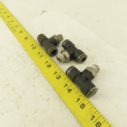 Push to Connect Branch Tee 3/8" Tube x 1/4" NPT Male Lot of 3