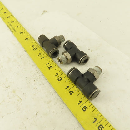 Push to Connect Branch Tee 3/8" Tube x 1/4" NPT Male Lot of 3