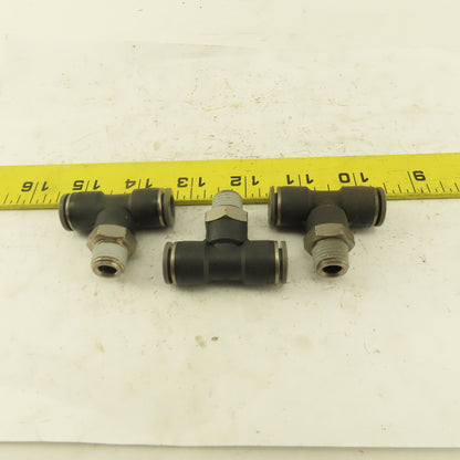 Push to Connect Branch Tee 3/8" Tube x 1/4" NPT Male Lot of 3