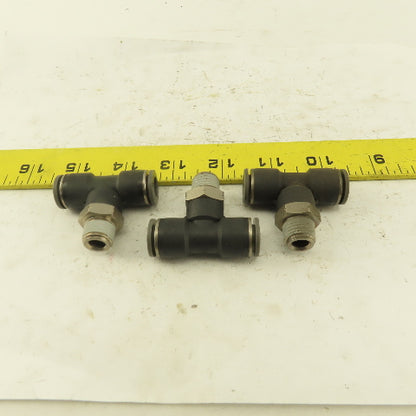 Push to Connect Branch Tee 3/8" Tube x 1/4" NPT Male Lot of 3