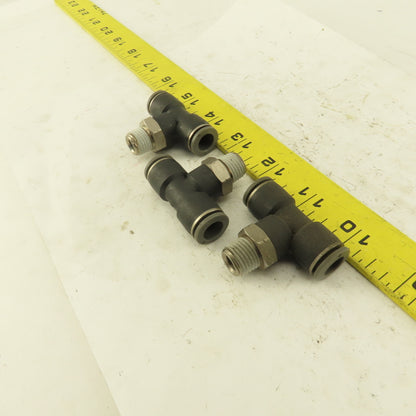 Push to Connect Branch Tee 3/8" Tube x 1/4" NPT Male Lot of 3