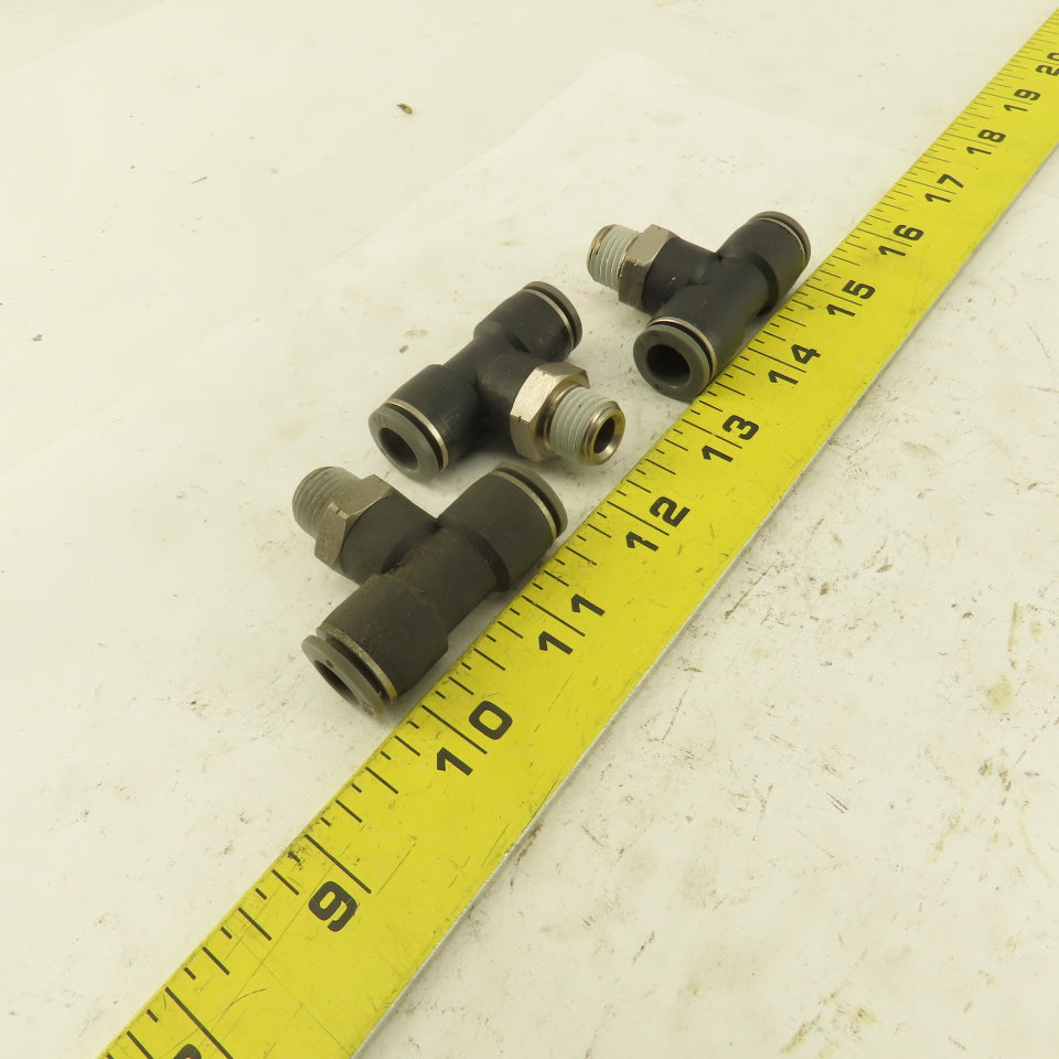 Push to Connect Branch Tee 3/8" Tube x 1/4" NPT Male Lot of 3