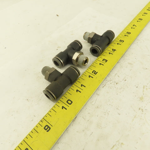 Push to Connect Branch Tee 3/8" Tube x 1/4" NPT Male Lot of 3