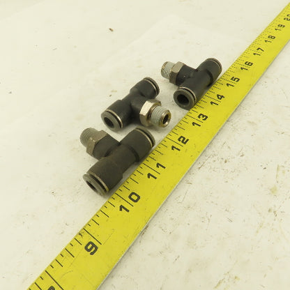 Push to Connect Branch Tee 3/8" Tube x 1/4" NPT Male Lot of 3