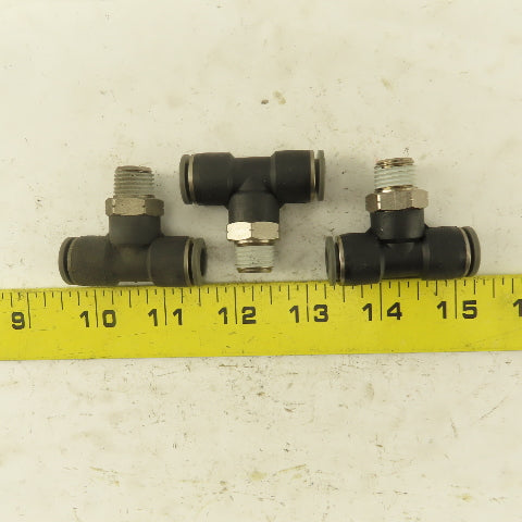 Push to Connect Branch Tee 3/8" Tube x 1/4" NPT Male Lot of 3