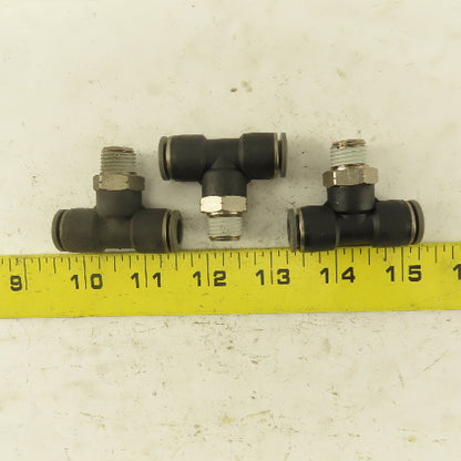 Push to Connect Branch Tee 3/8" Tube x 1/4" NPT Male Lot of 3