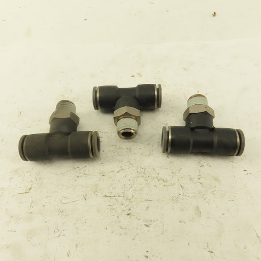 Push to Connect Branch Tee 3/8" Tube x 1/4" NPT Male Lot of 3