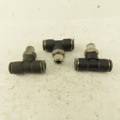 Push to Connect Branch Tee 3/8" Tube x 1/4" NPT Male Lot of 3