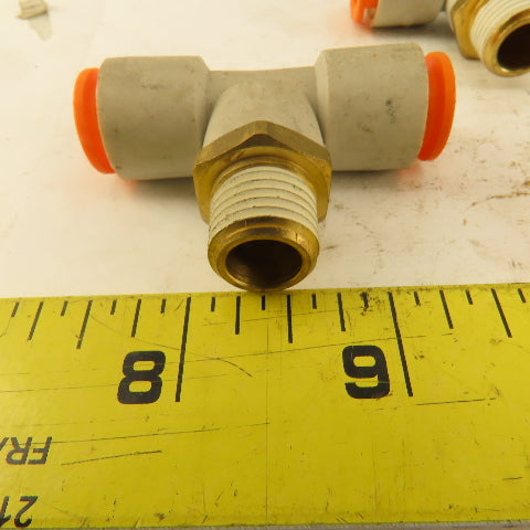 Push to Connect Branch Tee 3/8" Tube x 1/4" NPT Male Lot of 7