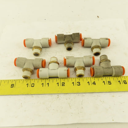 Push to Connect Branch Tee 3/8" Tube x 1/4" NPT Male Lot of 7