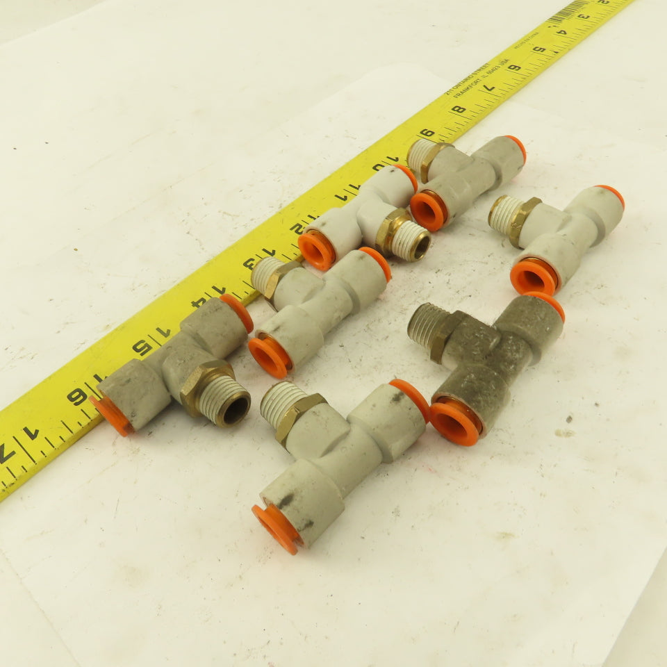 Push to Connect Branch Tee 3/8" Tube x 1/4" NPT Male Lot of 7
