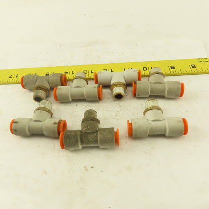 Push to Connect Branch Tee 3/8" Tube x 1/4" NPT Male Lot of 7