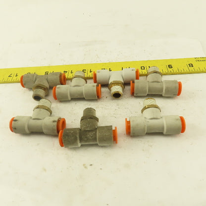 Push to Connect Branch Tee 3/8" Tube x 1/4" NPT Male Lot of 7