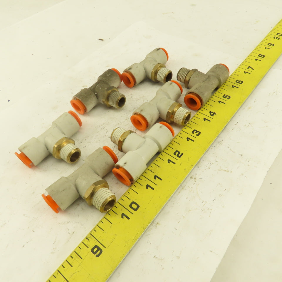 Push to Connect Branch Tee 3/8" Tube x 1/4" NPT Male Lot of 7
