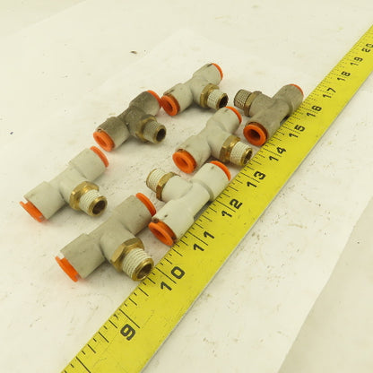 Push to Connect Branch Tee 3/8" Tube x 1/4" NPT Male Lot of 7