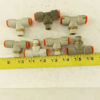 Push to Connect Branch Tee 3/8" Tube x 1/4" NPT Male Lot of 7