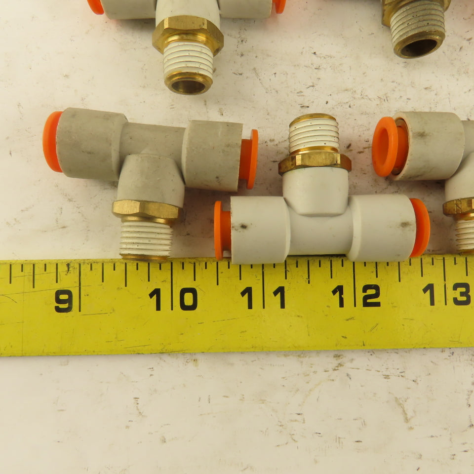 Push to Connect Branch Tee 3/8" Tube x 1/4" NPT Male Lot of 7
