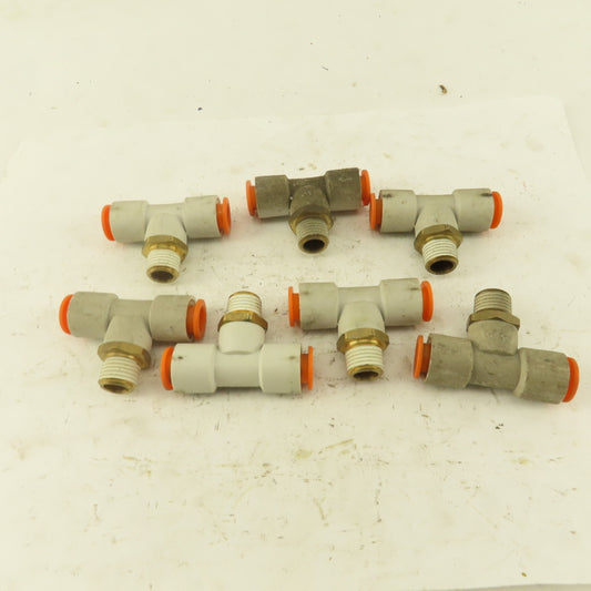 Push to Connect Branch Tee 3/8" Tube x 1/4" NPT Male Lot of 7