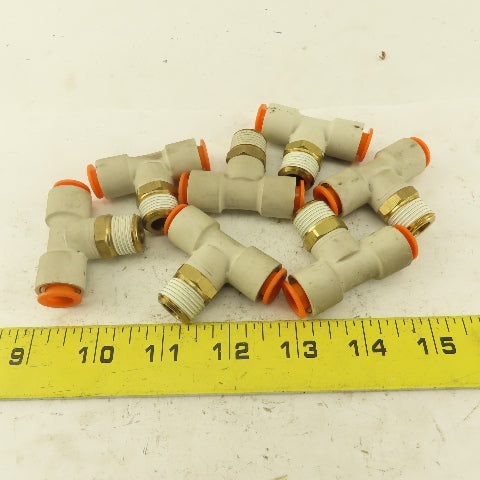 Push to Connect Branch Tee 3/8" Tube x 3/8" NPT Male Lot of 7