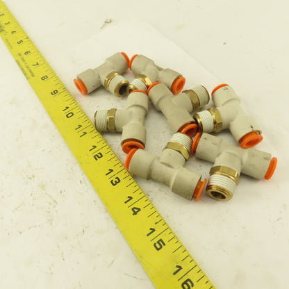 Push to Connect Branch Tee 3/8" Tube x 3/8" NPT Male Lot of 7