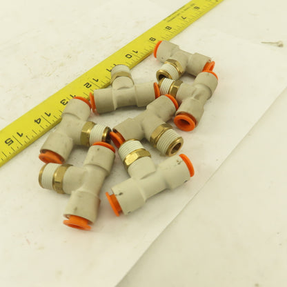 Push to Connect Branch Tee 3/8" Tube x 3/8" NPT Male Lot of 7