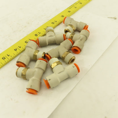 Push to Connect Branch Tee 3/8" Tube x 3/8" NPT Male Lot of 7