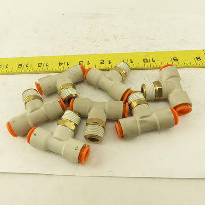 Push to Connect Branch Tee 3/8" Tube x 3/8" NPT Male Lot of 7