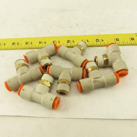 Push to Connect Branch Tee 3/8" Tube x 3/8" NPT Male Lot of 7