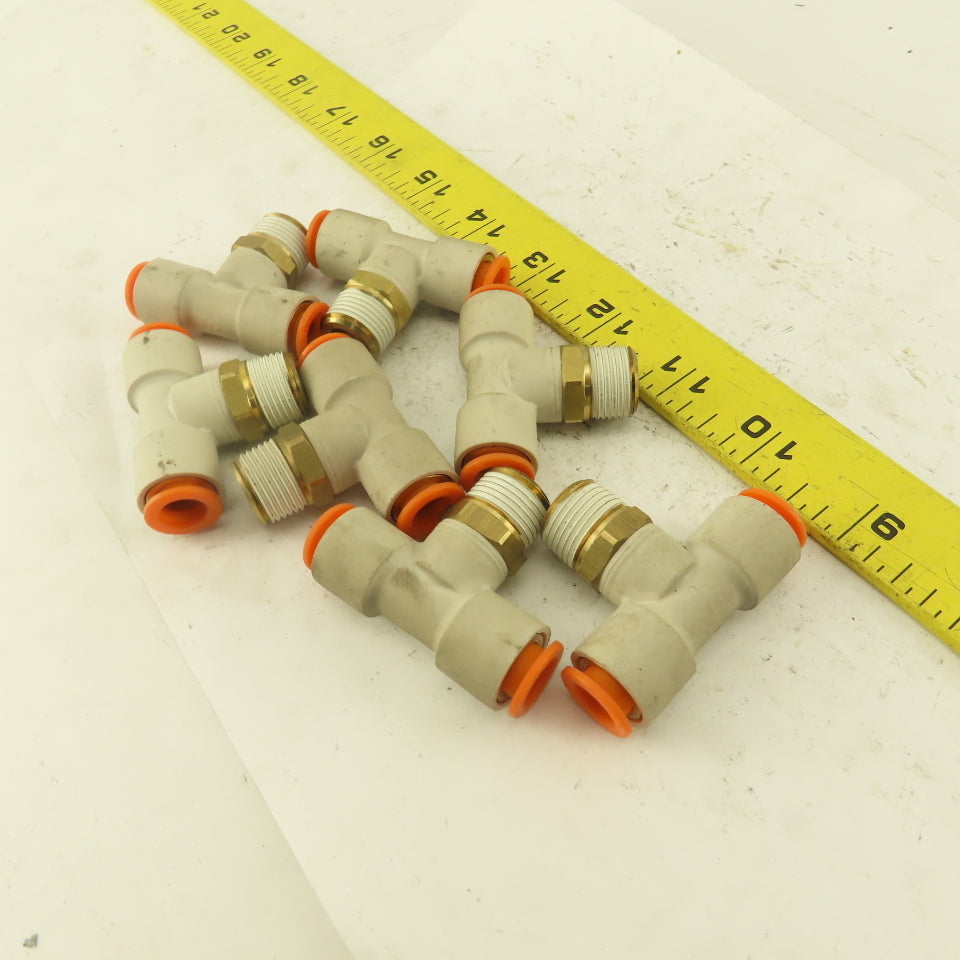 Push to Connect Branch Tee 3/8" Tube x 3/8" NPT Male Lot of 7
