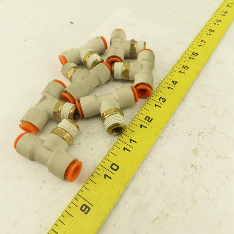 Push to Connect Branch Tee 3/8" Tube x 3/8" NPT Male Lot of 7