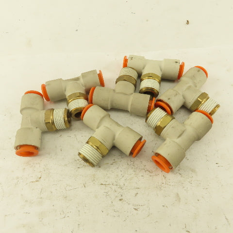 Push to Connect Branch Tee 3/8" Tube x 3/8" NPT Male Lot of 7