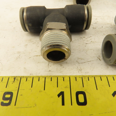 Push to Connect Branch Tee 3/8" Tube x 3/8" NPT Male Lot of 5