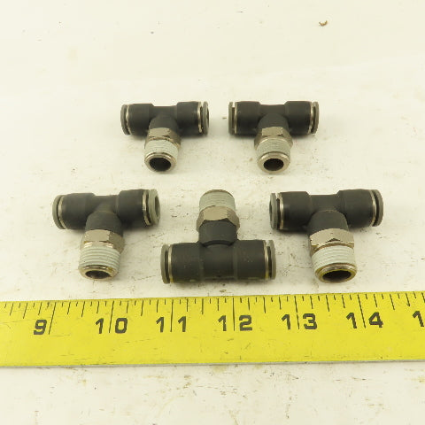 Push to Connect Branch Tee 3/8" Tube x 3/8" NPT Male Lot of 5