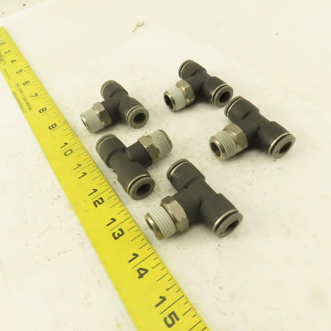 Push to Connect Branch Tee 3/8" Tube x 3/8" NPT Male Lot of 5