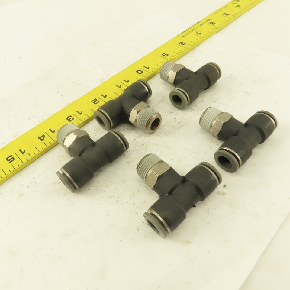 Push to Connect Branch Tee 3/8" Tube x 3/8" NPT Male Lot of 5