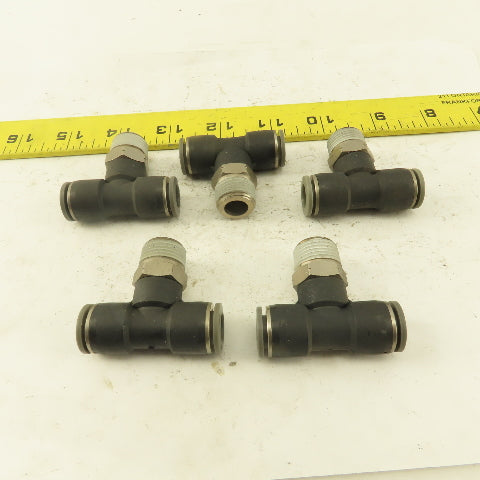 Push to Connect Branch Tee 3/8" Tube x 3/8" NPT Male Lot of 5