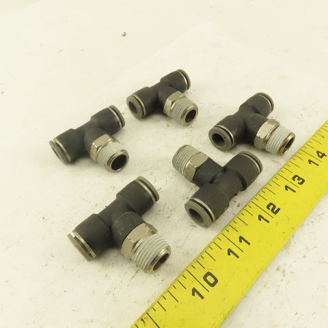 Push to Connect Branch Tee 3/8" Tube x 3/8" NPT Male Lot of 5