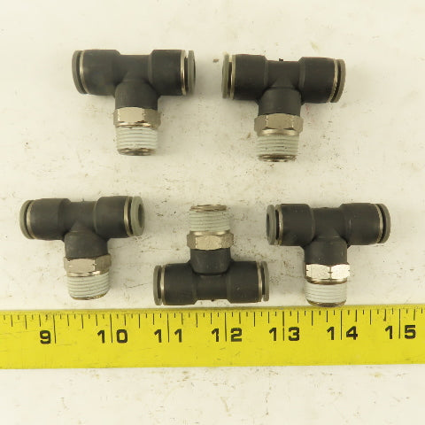 Push to Connect Branch Tee 3/8" Tube x 3/8" NPT Male Lot of 5