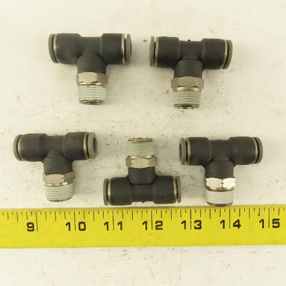 Push to Connect Branch Tee 3/8" Tube x 3/8" NPT Male Lot of 5