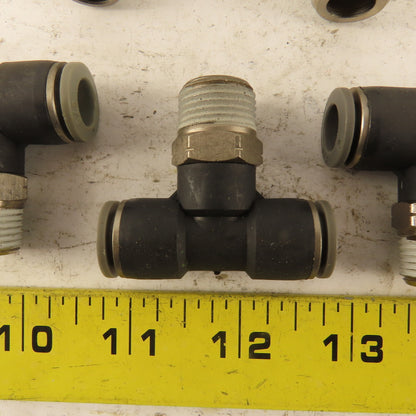 Push to Connect Branch Tee 3/8" Tube x 3/8" NPT Male Lot of 5