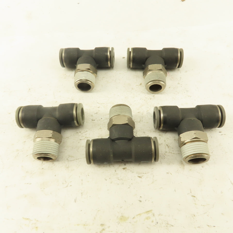 Push to Connect Branch Tee 3/8" Tube x 3/8" NPT Male Lot of 5