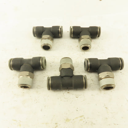 Push to Connect Branch Tee 3/8" Tube x 3/8" NPT Male Lot of 5