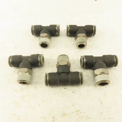 Push to Connect Branch Tee 3/8" Tube x 3/8" NPT Male Lot of 5