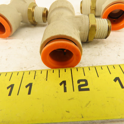 Push to Connect Branch Tee 1/2" Tube x 1/4" NPT Male Lot of 3