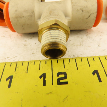 Push to Connect Branch Tee 1/2" Tube x 1/4" NPT Male Lot of 3